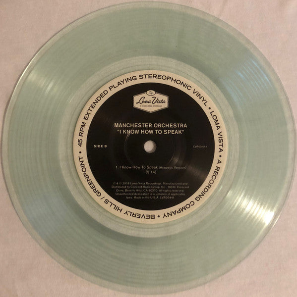 Manchester Orchestra – I Know How to Speak (Coke Bottle Clear) - (USED)