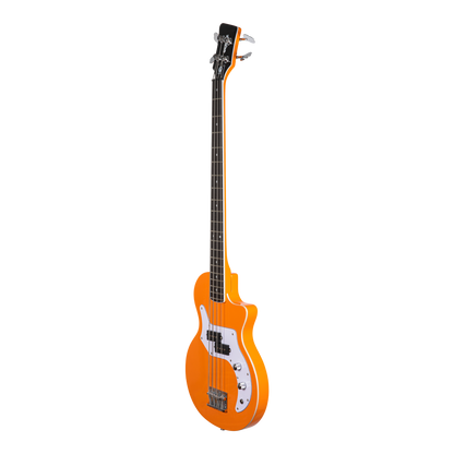 Orange Amps - O Bass: 4 string electric bass guitar in orange finish white binding