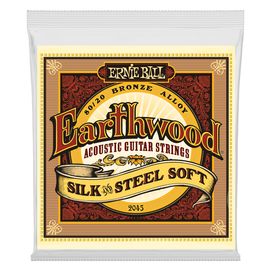 ERNIE BALL EARTHWOOD SILK AND STEEL SOFT 2045 STRING SET MAIN PRODUCT PHOTO FRONT VIEW