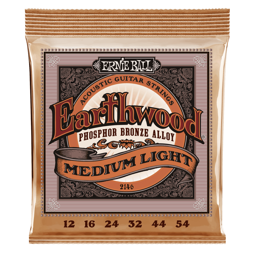 Light Earthwood Phosphor Bronze Acoustic Guitar Strings 11-52 Gauge