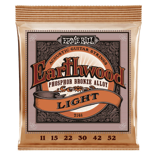 Light Earthwood Phosphor Bronze Acoustic Guitar Strings 11-52 Gauge