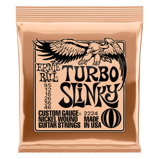 ERNIE BALL - Turbo Slinky Nickel Wound Electric Guitar Strings 9.5-46 Gauge