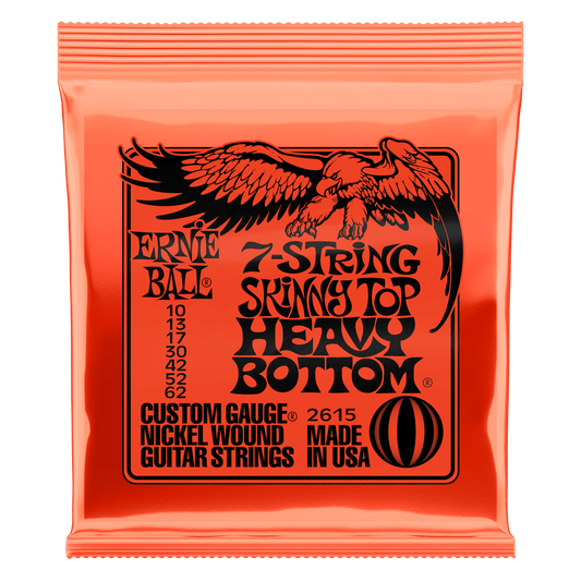 ERNIE BALL Skinny Top Heavy Bottom Slinky Nickel Wound 7-String Electric Guitar Strings 10-62 Gauge