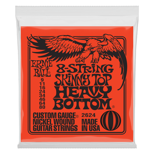 ERNIE BALL Skinny Top Heavy Bottom Slinky Nickel Wound 8-String Electric Guitar Strings 9-80 Gauge