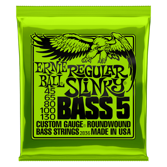 Ernie Ball 2836 Regular Slinky Nickel Wound 5-String Electric Bass Strings 45-130 Gauge