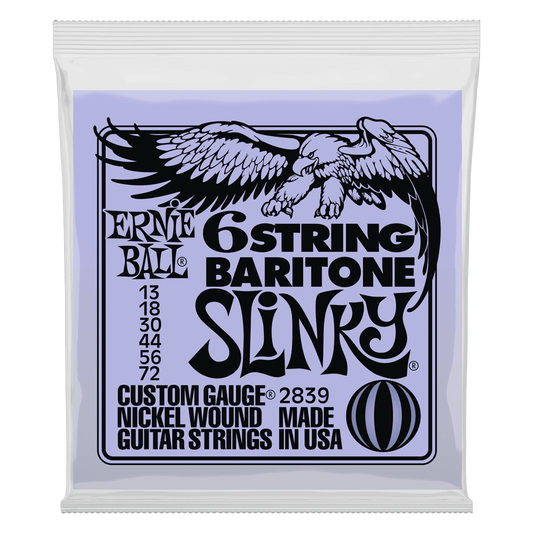 ERNIE BALL Slinky 6-String w/ small ball end Baritone Guitar Strings 13-72 Gauge
