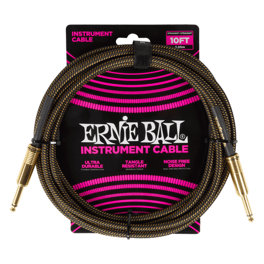 Braided Instrument Cable Straight/Straight 10ft - Pay Dirt