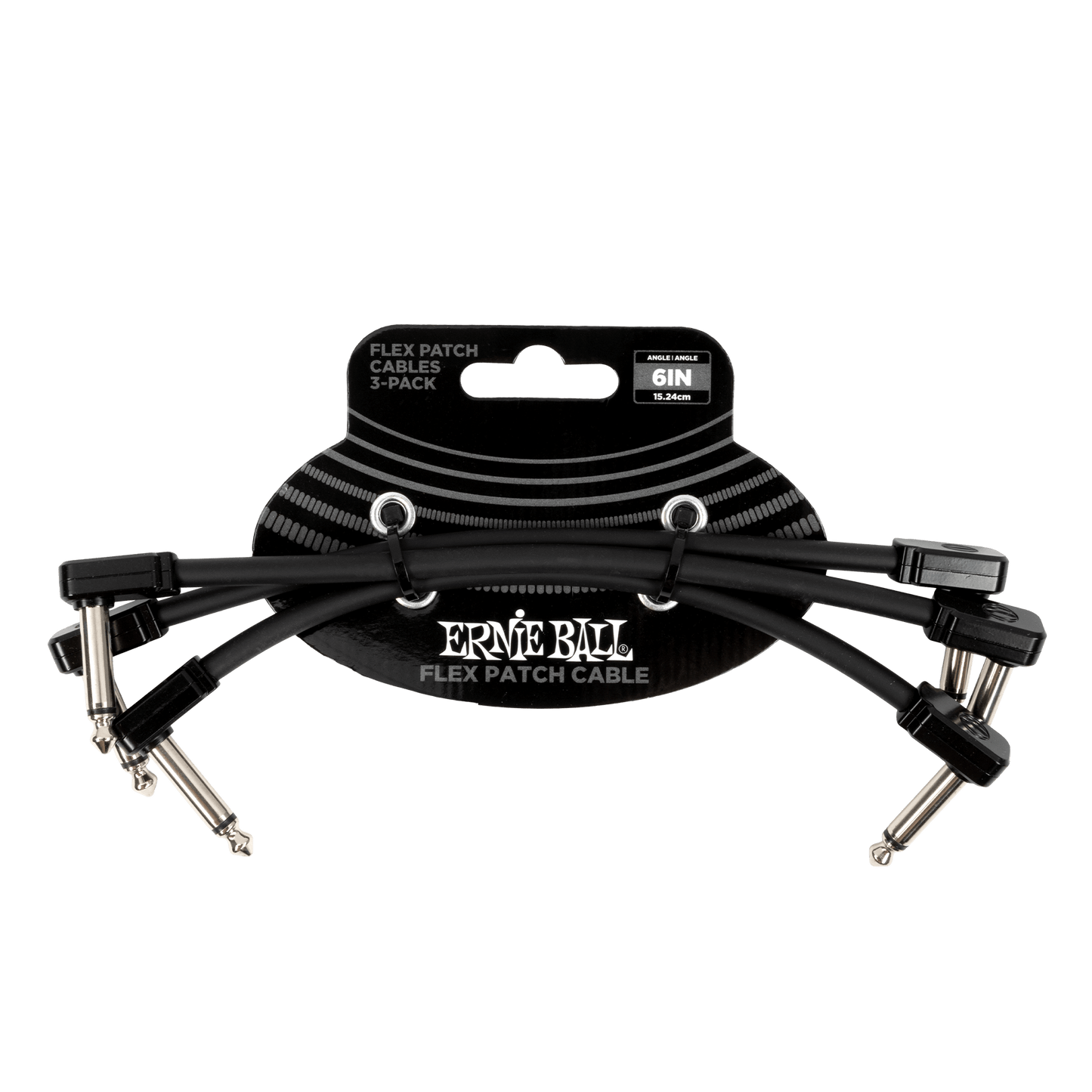 Ernie Ball Flex Patch Cable 6in - Black - 3 Pack