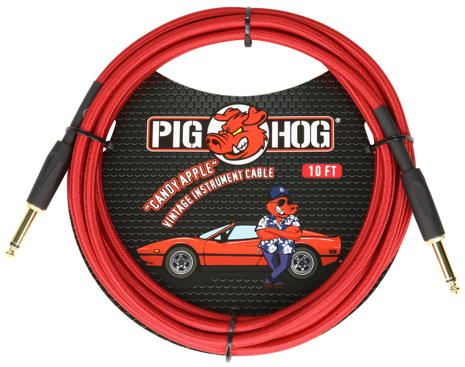 Pig Hog - PCH10AG Instrument Cable. Candy Apple 10'