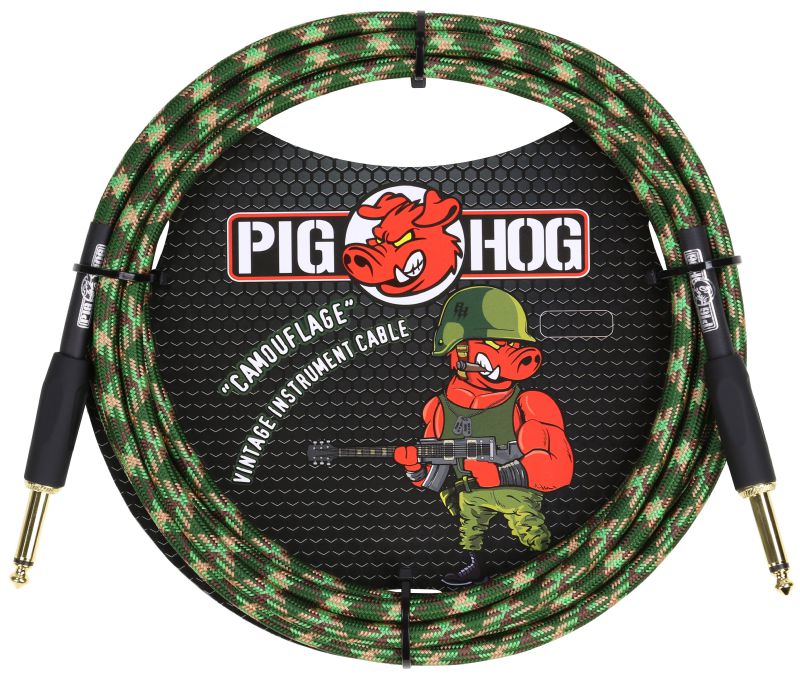 Pig Hog - PCH10CF Instrument Cable. Camouflage 10'