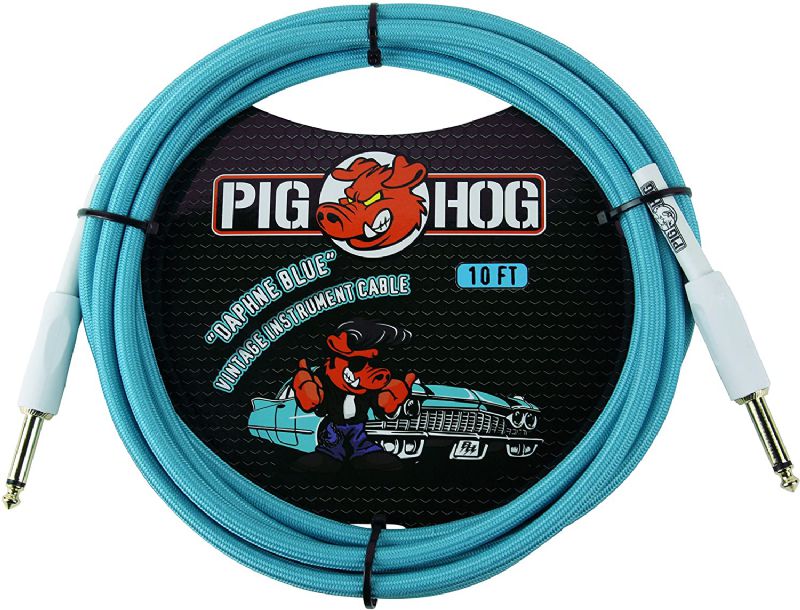 Pig Hog - PCH10AG Instrument Cable. Daphne Blue 10'