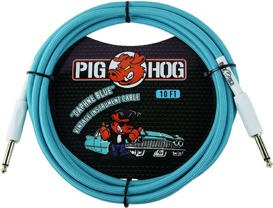 Pig Hog - PCH10AG Instrument Cable. Daphne Blue 10'