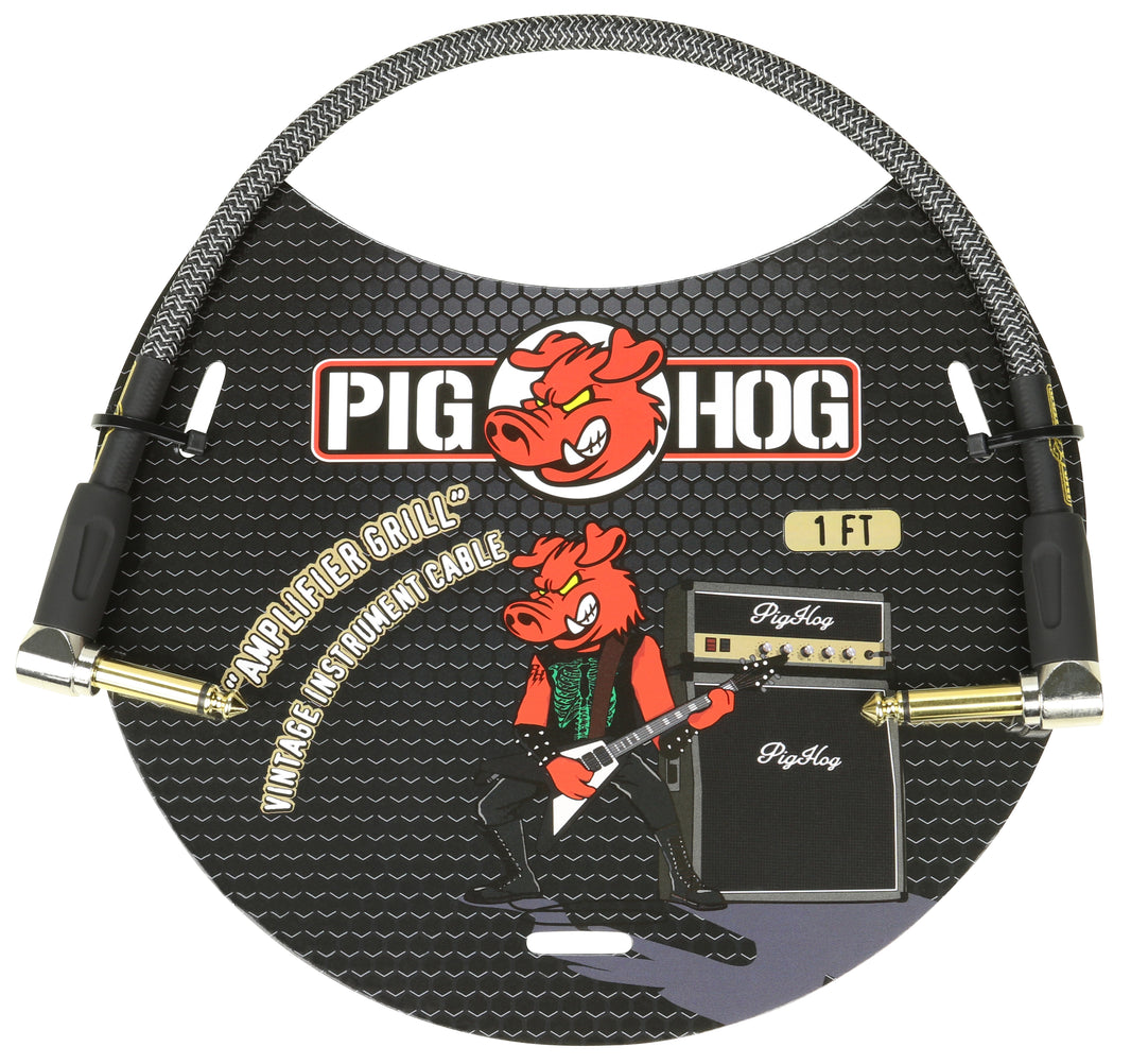 Pig Hog - "Amplifier Grill" 1ft Right Angled Patch Cable