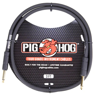 Pig Hog PH3 3ft 1/4″ – 1/4″ 8mm Inst Cable