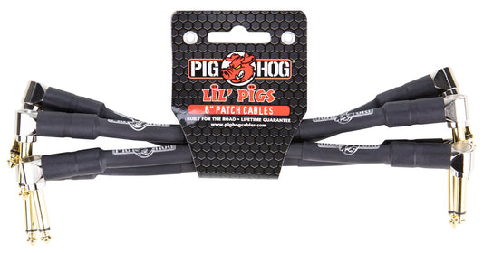 Pig Hog - PHLIL6 Lil Pigs Patch Cables. 6" (4 Pack)