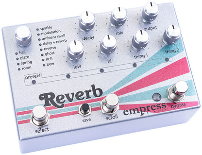  EMPRESS EFFECTS REVERB FRONT ANGLED VIEW ON WHITE BACKGROUND