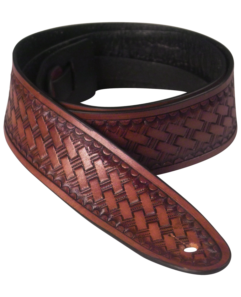 Golden Gate - SG-5312 Shelton Leather Guitar Strap – Mahogany Brown