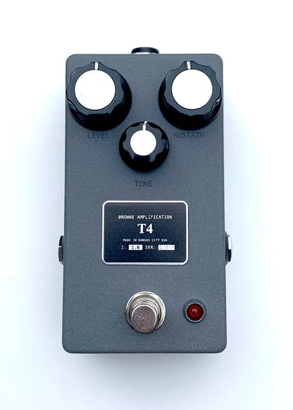  BROWNE AMPLIFICATION T4 FUZZ PEDAL TOP VIEW