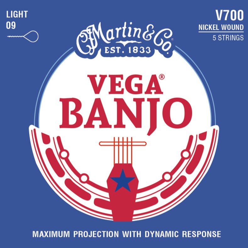 MARTIN VEGA BANJO V700 NICKEL WOUND LIGHT 09 STRINGS PACKAGE FRONT VIEW