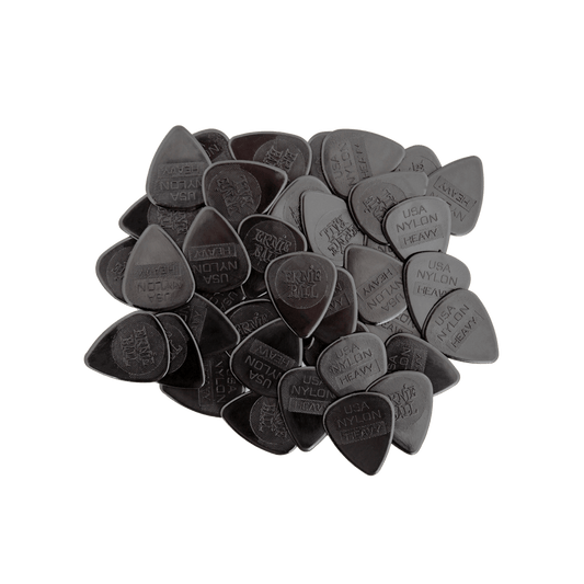 NYLON GUITAR PICKS - HEAVY 0.97MM BLACK - 12 PACK