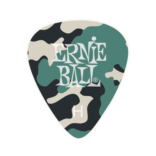 ERNIE BALL CAMO GUITAR PICKS HEAVY GAUGE FRONT MAIN VIEW