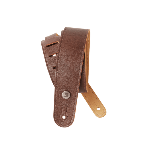 Slim Garment Leather Guitar Strap, Brown