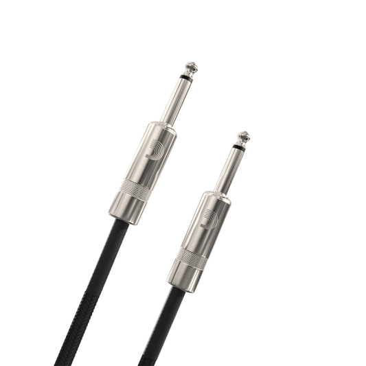 D'Addario Custom Series Braided Instrument Cable, Black, 10'