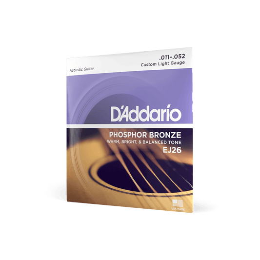 11-52 Custom Light, Phosphor Bronze Acoustic Guitar Strings EJ26