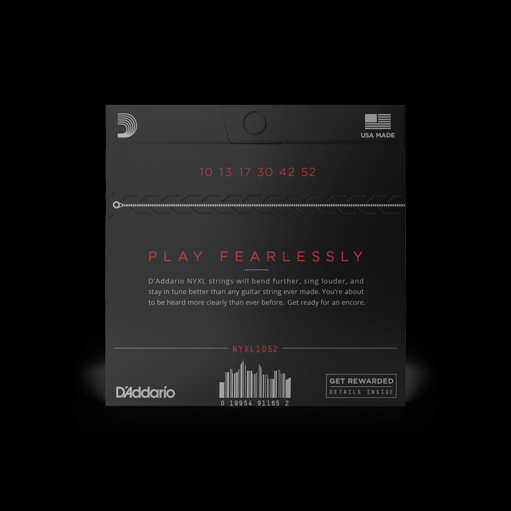 D'Addario 10-52 Light Top/Heavy Bottom, NYXL Electric Guitar Strings