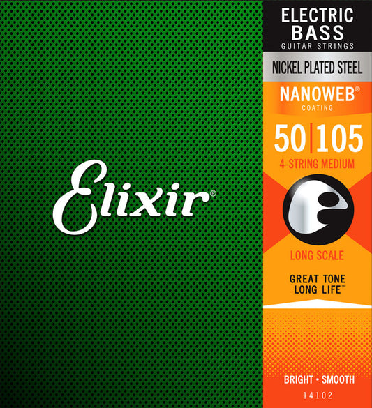 Elixer 14102 Medium Electric Bass Nickel Plated with NANOWEB Coating