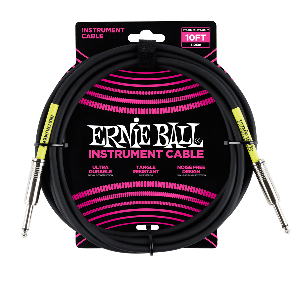 ERNIE BALL 10 FT STRAIGHT STRAIGHT FRONT VIEW