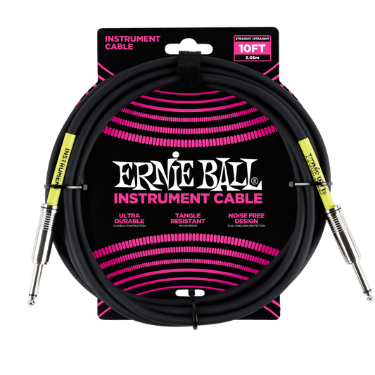 ERNIE BALL 10 FT STRAIGHT STRAIGHT FRONT VIEW