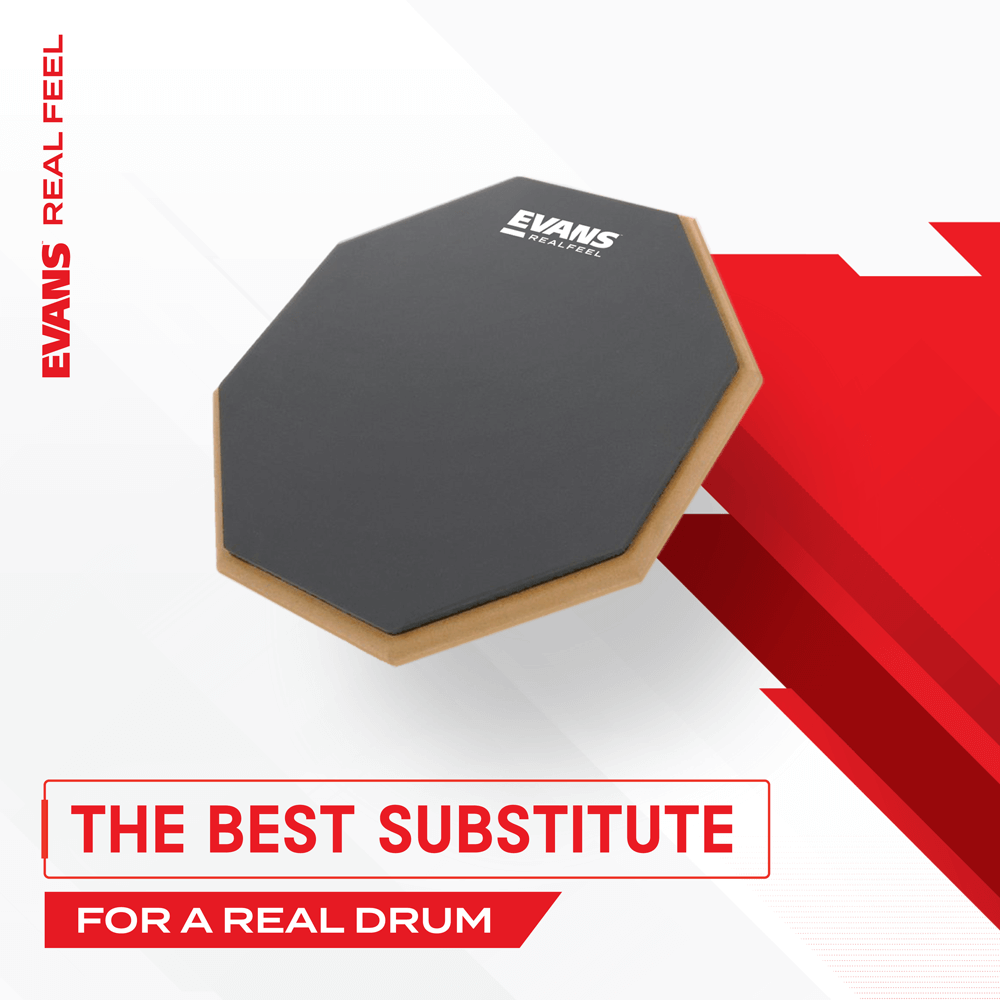 RealFeel 2-sided Practice Drum Pad, 6 Inch