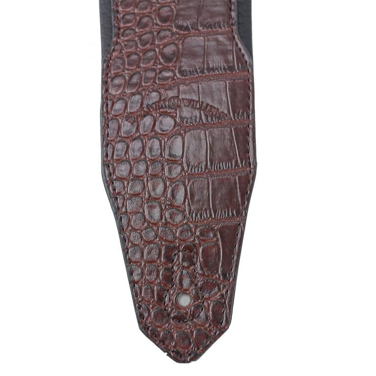 Walker & Williams - F-12-C Cognac Brown Alligator Texture Strap