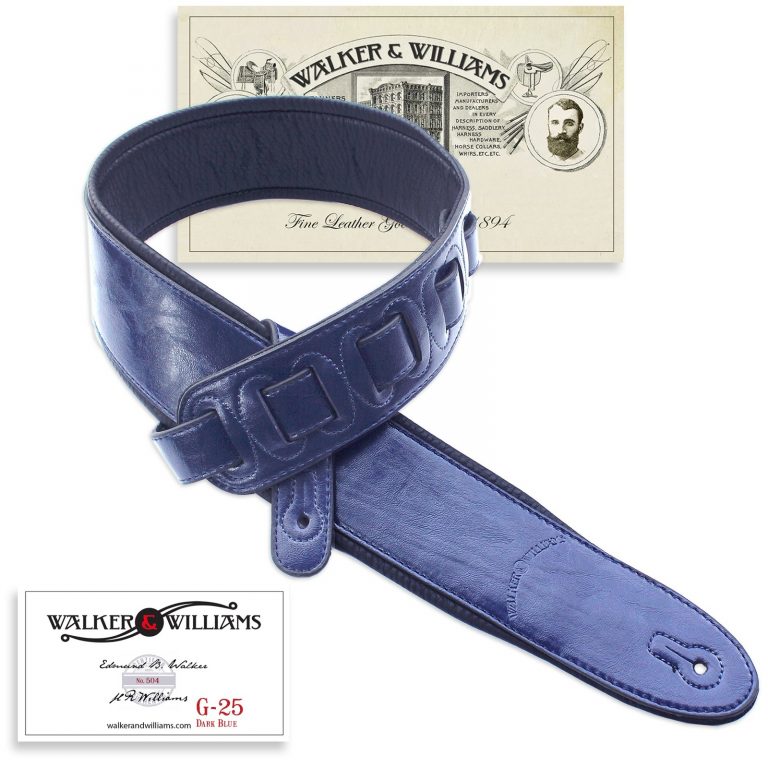 Walker & Williams - G-25 Royal Blue Strap with Padded Glove Leather Back