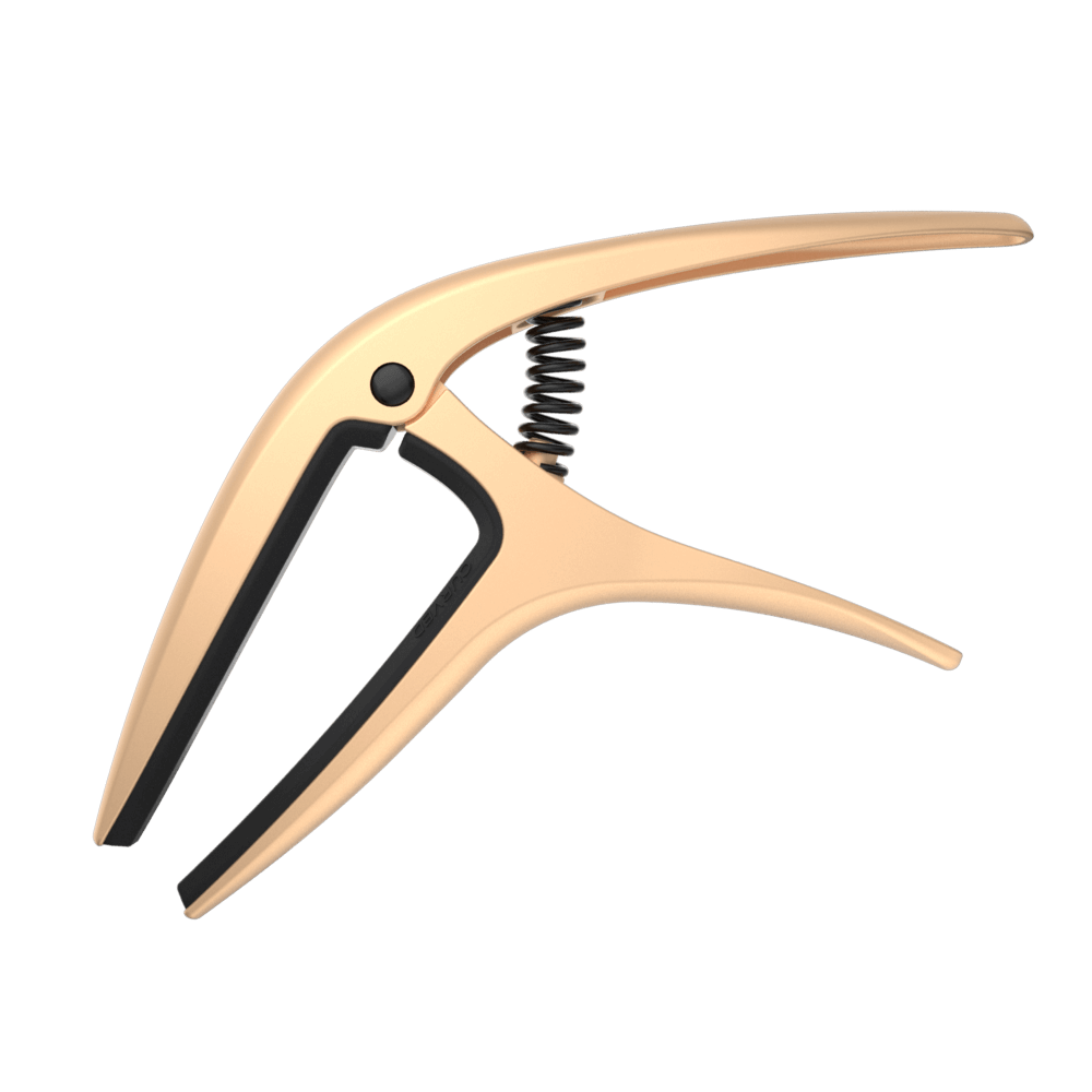  ERNIE BALL AXIS CAPO MAIN PRODUCT VIEW ON TRANSPARENT BACKGROUND ROSE GOLD SATIN