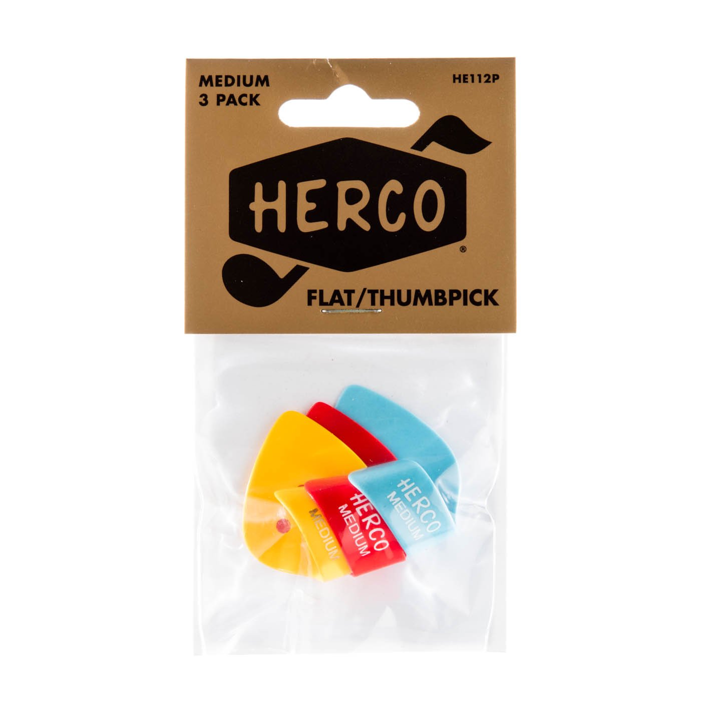 Herco Medium 3 Pack Flat Thumbpick