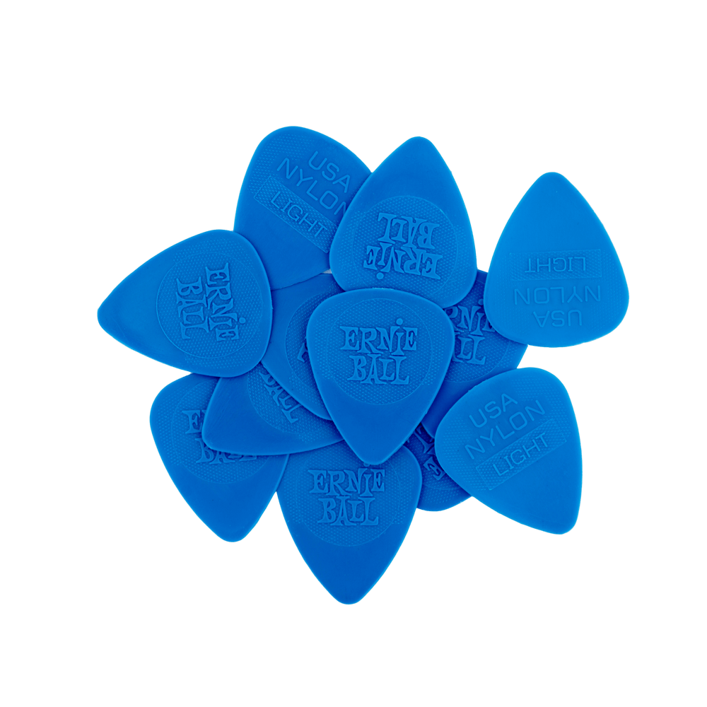 NYLON GUITAR PICKS - THIN 0.53MM BLUE - 12 PACK