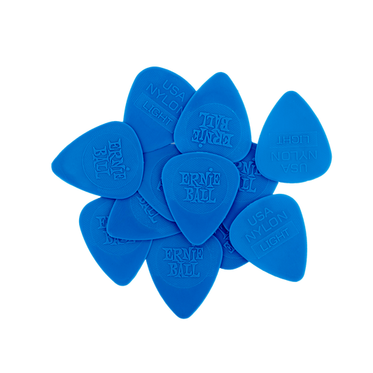 NYLON GUITAR PICKS - THIN 0.53MM BLUE - 12 PACK