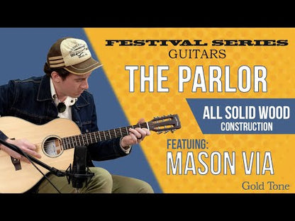 Gold Tone - The Parlor: Acoustic-Electric All Solid Wood Guitar with Bag - Satin Burst