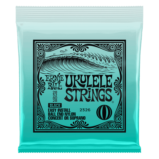  ERNIE BALL UKULELE STRINGS 2326 BLACK FRONT PRODUCT IMPAGE ON TRANSPARENT BACKGROUND