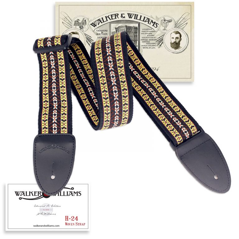 Walker & Williams - H-24 Vintage Series Tapestry Woven Hippie Guitar Strap